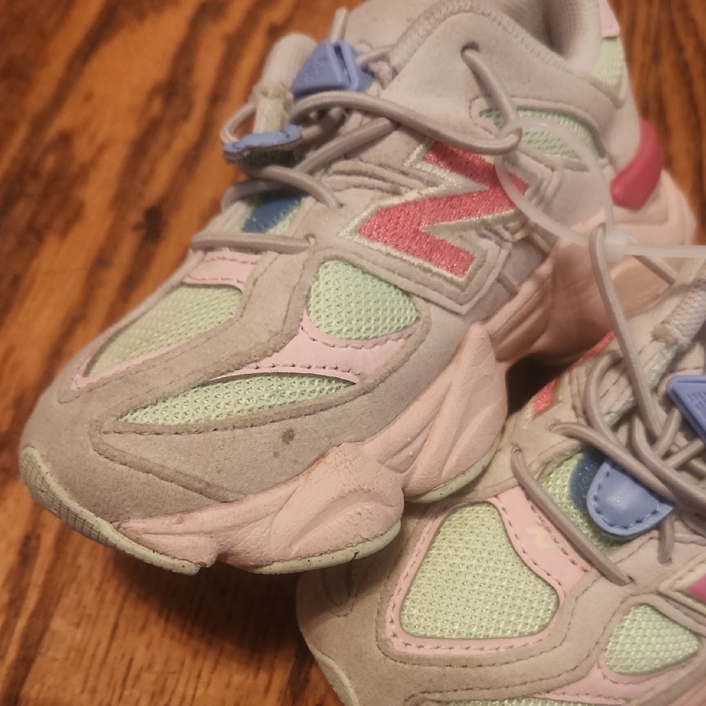 New Balance Kids Pastel Mesh & Suede Sneakers - Pink, Mint & Light Blue - Picture 3 of 8